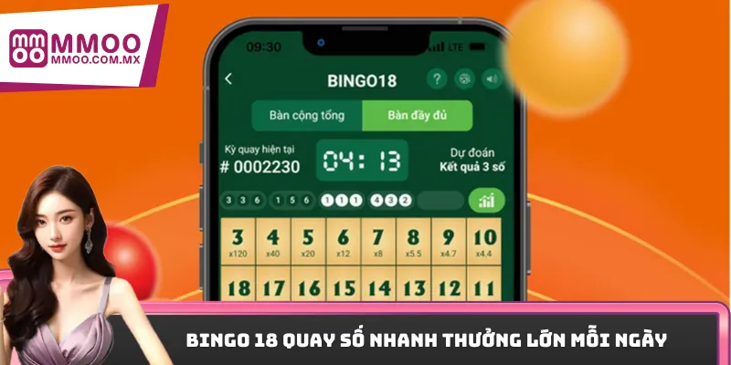 Bingo 18 quay số nhanh thưởng lớn mỗi ngày